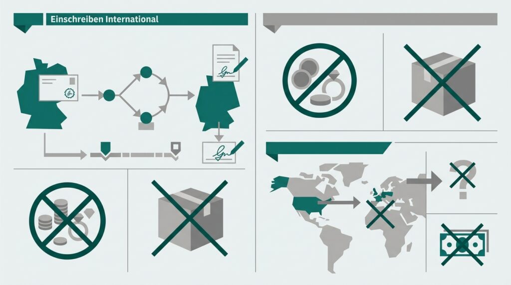 Einschreiben International im Vergleich zum Inland